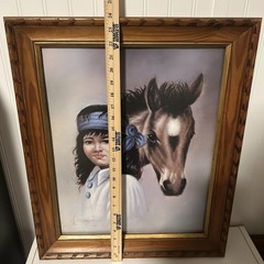 “Indian Girl/Horse ll” Artist Z Garcia Signed-Southwestern Art 24×20 See Photos