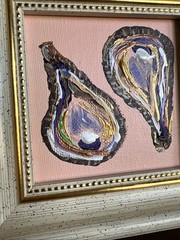 Oyster Shell,pearl , original,miniature Painting,small,mini, Framed