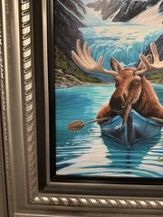 Michael Godard – Moose Kayaking – Alaska Series – Embellished – Numbered to 200