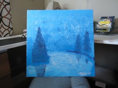 ORIGINAL PAINTING lake pond „Quiet Waters“ 20″x20″x1.5″ by Steven Graff