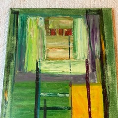 Abstract modernist interior original PAINTING by Clark greens