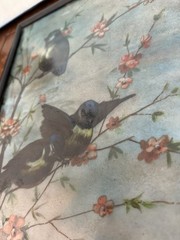 Antique Bird Painting on glass | Hand painted | European Blue Tit | 7.5″x9.5″