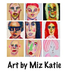 Original Acrylic Woman Portrait Painting Weird Times Pink Glasses Art Miz Katie