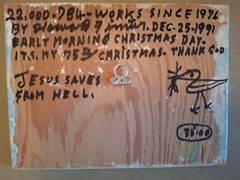 HOWARD FINSTER ORIGINAL PAINTING – signed & dated. Acrylic & Enamel on wood.