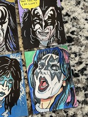 KISS CARD – ACEO Art Sketch 2.5 X 3.5 Rock Music Painting Drawing Paper Ink