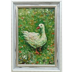 Original oil painting Duckling art animal duck painting 6×4 inches