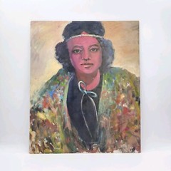 Original Oil Portrait Painting Woman Expressionist Impressionist Art 20×24 Frame