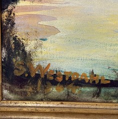 Vintage Original 1964 New York City Skyline Oil Painting Signed S. Westdahl