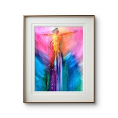 Neal 19″x26″ Vibrant Figurative Original Alcohol Ink on Yupo Worship Art
