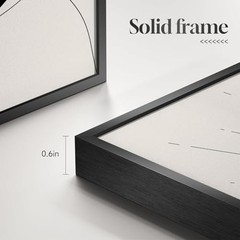 Framed Boho Abstract Wall Art, Set of 6 Modern Canvas Prints Black and White