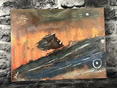 „Bat Outta Hell” Original Oil On Canvas Panel Signed by artist OOAK 18” X 24”