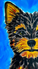 Yorkshire Terrier Painting, Dog Portrait Art 11×14