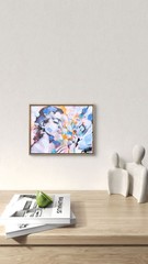 Original Botanical 8×10 Acrylic Painting Flowers Wall Art Woman Canvas Decor