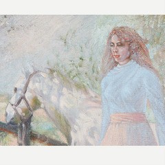 „Before the Ride“ By Anthony Sidoni 1995 Signed Oil on Canvas 20 1/2″x17 1/2″