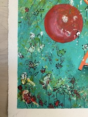 Original Abstract Painting. Acrylics, Ink And Pencil On Paper 11x 14 Inches