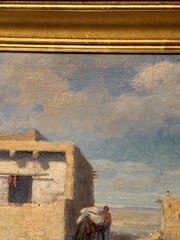 ANTIQUE HOPI PUEBLO PAINTING MATHIAS SANDOR NATIVE AMERICAN INDIAN LANDSCAPE OIL