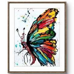 TITA PAINTZ Butterfly Acrylic Ink Expressionist Hand Painted Art 9×12 Home Decor