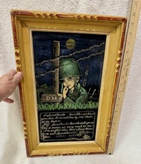 Vietnam Kwang Products Limited Hand Painting Black Velvet 12″X19″ Soldier 1960’s