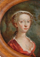 „Portrait of an English married couple“ oil on copper miniature, ca. 1745 (m)