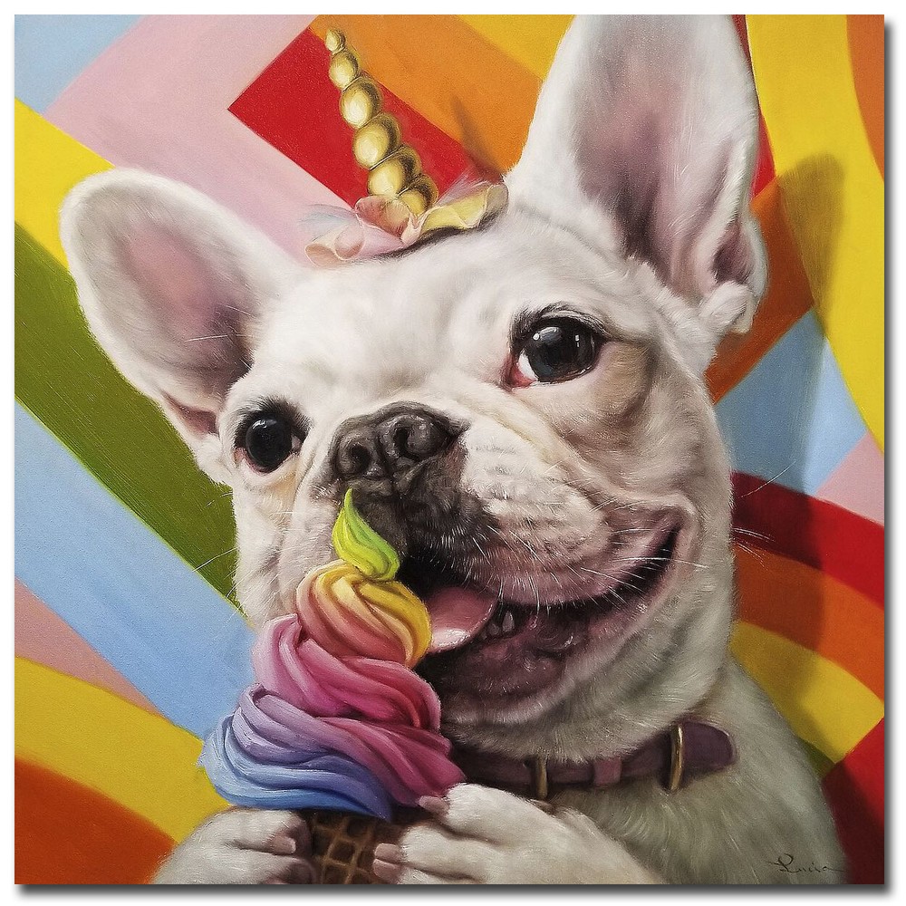 Rainbow Party by Lucia Heffernan Gallery-Wrap Canvas Giclee Art (14 in x 14 in)