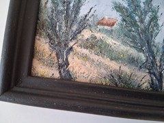 SMALL ORIGINAL Oil Painting on Cardboard | Beach/Coast/Sea | 17x7cm | Signed