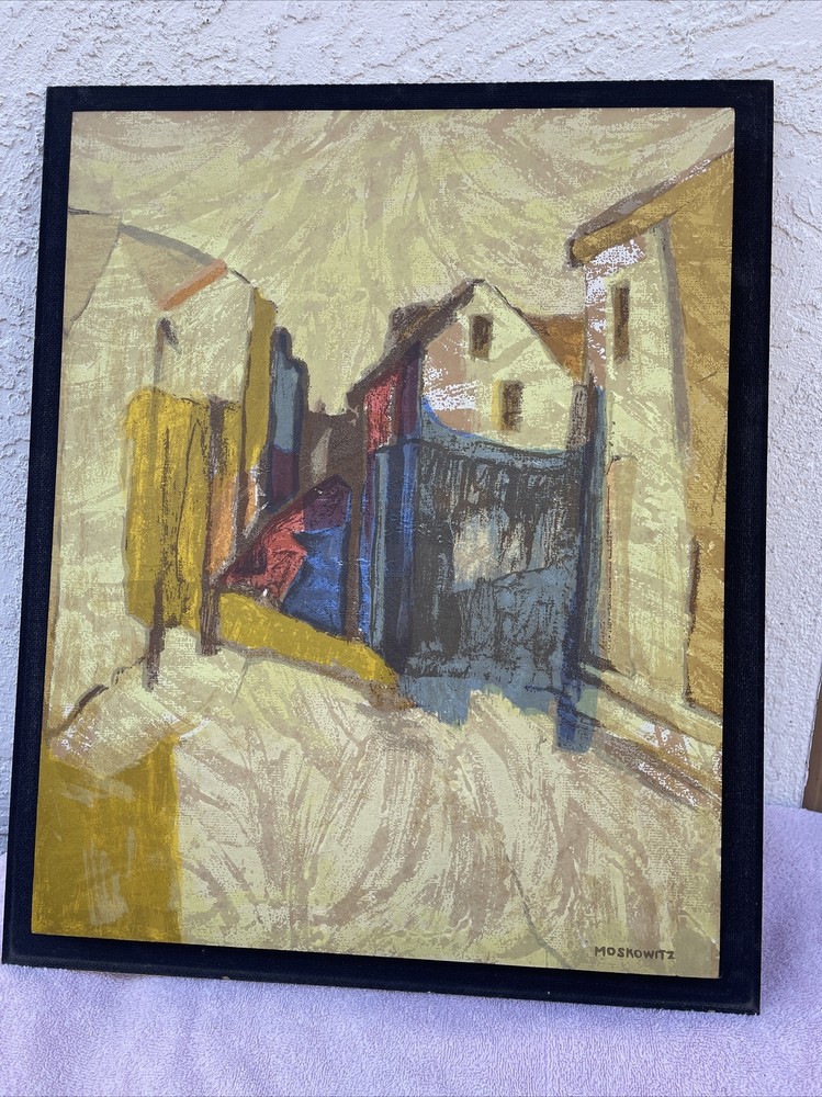 Mid Century Abstract Artist Robert Moskowitz Painting. Signed C1970’s Unframed