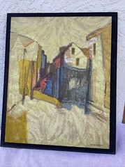 Mid Century Abstract Artist Robert Moskowitz Painting. Signed C1970’s Unframed
