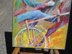 SALE RICHARD WALLICH ORIGINAL ACRYLIC ON CANVAS Harness RACING JOCKY PAINTING