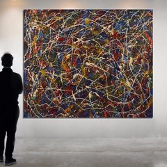 Jackson Pollock style￼￼ Canvas painting￼ 72” X 60”Abstract,Modern,XL, Landscape￼