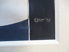 VINTAGE ANTIQUE PAINTING RICHARD AYER PORTRAIT NUN NUNS MODERNIST 1940 RARE