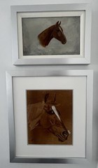 Rare Horse Head Oil Painting and Preliminary of Secretariat ,by Gean Smitz..