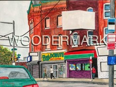 Original Philly Art Painting Gouache on Artboard 9×12 inches Philly Street Scene