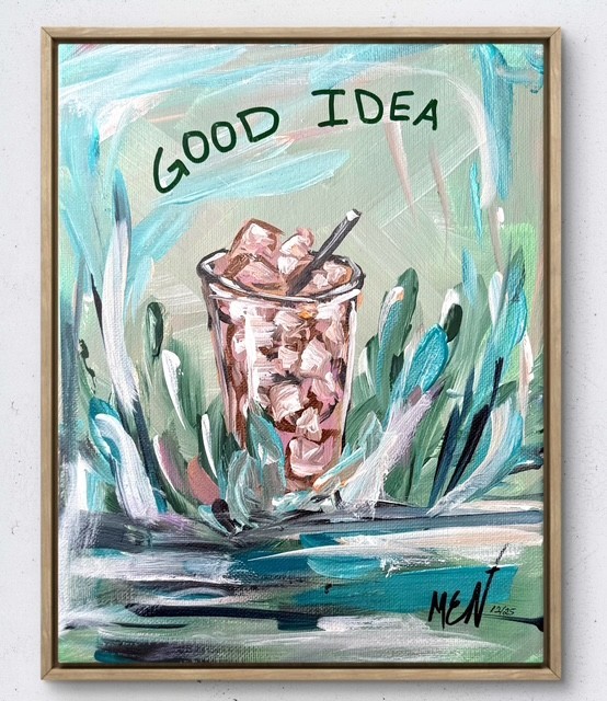 Maria Art GOOD ICE COFFEE 8×10 Canvas Original Abstract Expression Wall Decor