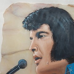 Painting of Elvis Presley on Stone 8 x 8