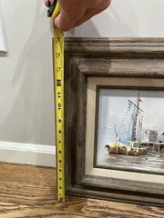 ALFRED G. MORGAN Original Signed Oil Painting Seascape Boats At Harbor
