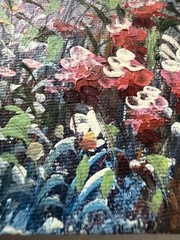 Vintage Oil Painting On Canvas “Lady by The Lake” Unsigned Unframed 20”x16”