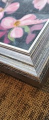 Hand Oil Painting On Canvas American Robin Nestled With Blooming Dogwood Flowers
