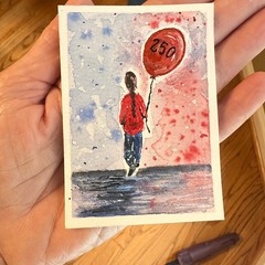 ACEO ORIGINAL Art Watercolor Painting 2.5×3.5 „250 Reasons to Celebrate America“