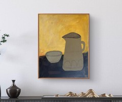 Original Still Life Earth Tones Acrylic 11×14 Canvas Painting, Holly Hammond