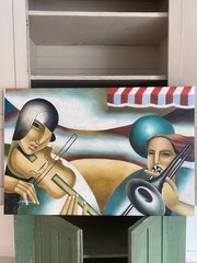 Fabio Hurtado El Circo Homage Art Deco Painting
