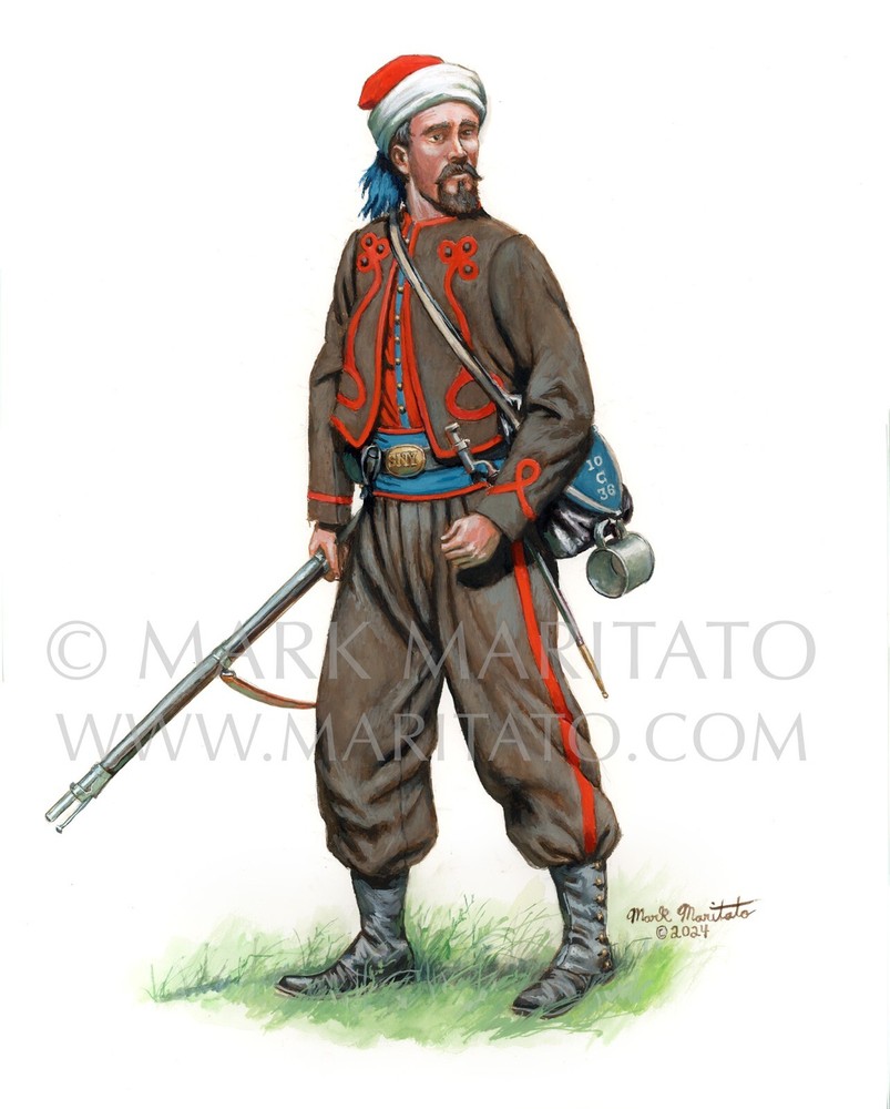 Mark Maritato Original Painting Civil War Soldier 10th NY Zouave Summer 1861