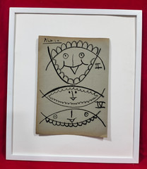 PABLO PICASSO PASTEL ON PAPER TETE D¨HOMME SIGNED AND DATED 1953 WITH FRAME