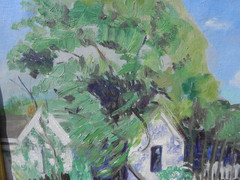 Texas art vintage painting bluebonnet landscape Pearl Robison Burns 1885-1958