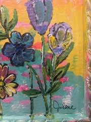 Blooming Garden: Original Painting Frame, Flowers 11×13 Home Decor