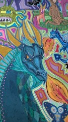 „The Primevil Mind“ Dragon, Monster, Forest, Mushroom, Fire Doodle Grafitti