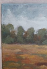 Moody Landscape ORIGINAL Oil Painting Impressionism River Marsh Field 11″x14″