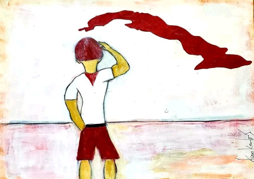 Acrylic Mixta on cardboard Juan Karlos cuban 38×27 CmT :Horizonte Lejano