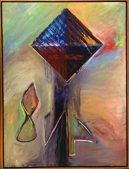 REG LOVING JAL III 1985 ABSTRACT NONOBJECTIVE POSTMODERN FRAMED PAINTING 48 x 36