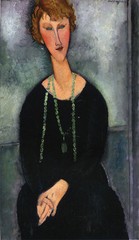 Oil painting amedeo modigliani – Woman with a Green Necklace (Madame Menier) art