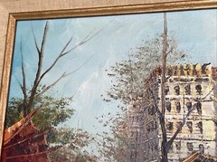 FRENCH IMPRESSIONIST L ALEXIS ARTIST FRANCE PARIS STREET SCENE FRAMED OIL CANVAS
